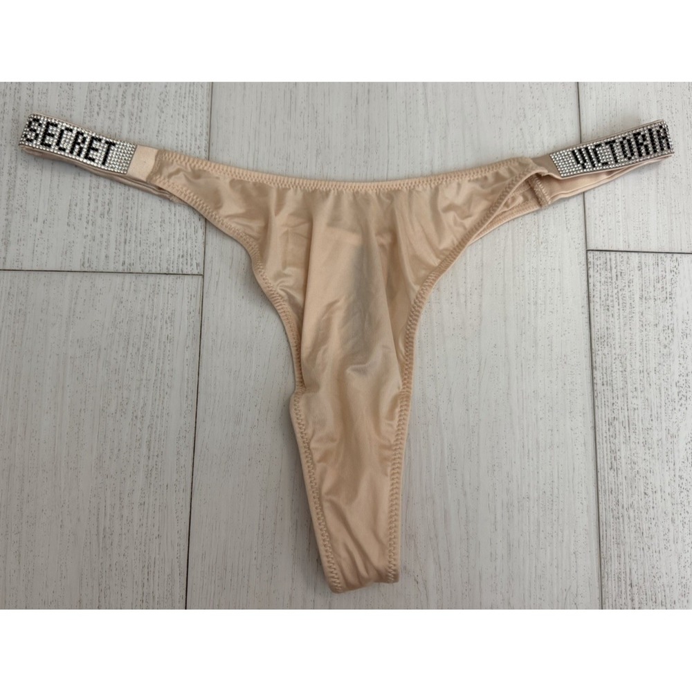 NWT Victoria's Secret Very Sexy Shine Strap Thong Panty Sz XL Champagne Color‎